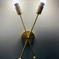 2-Light Brass Sputnik Wall Sconce - Mid Century Modern Design