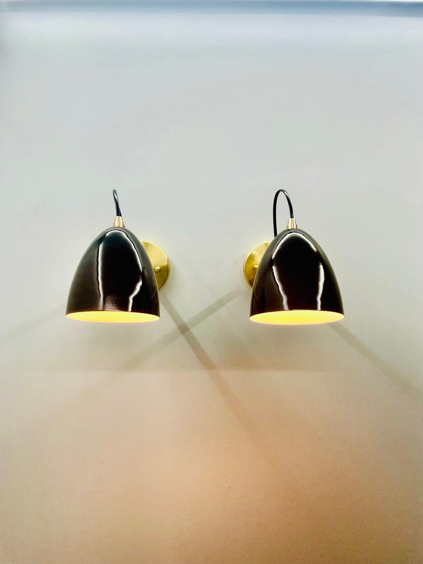 Handmade Pair Of Wall Lights Brushed Brass Sconce - Global Lights Hub