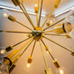 Mid Century Stilnovo Brass Sputnik Chandelier, Handmade Brass Ceiling Lamp Light, Sputnik Dining Room Chandelier 18 arms/lights - Global Lights Hub