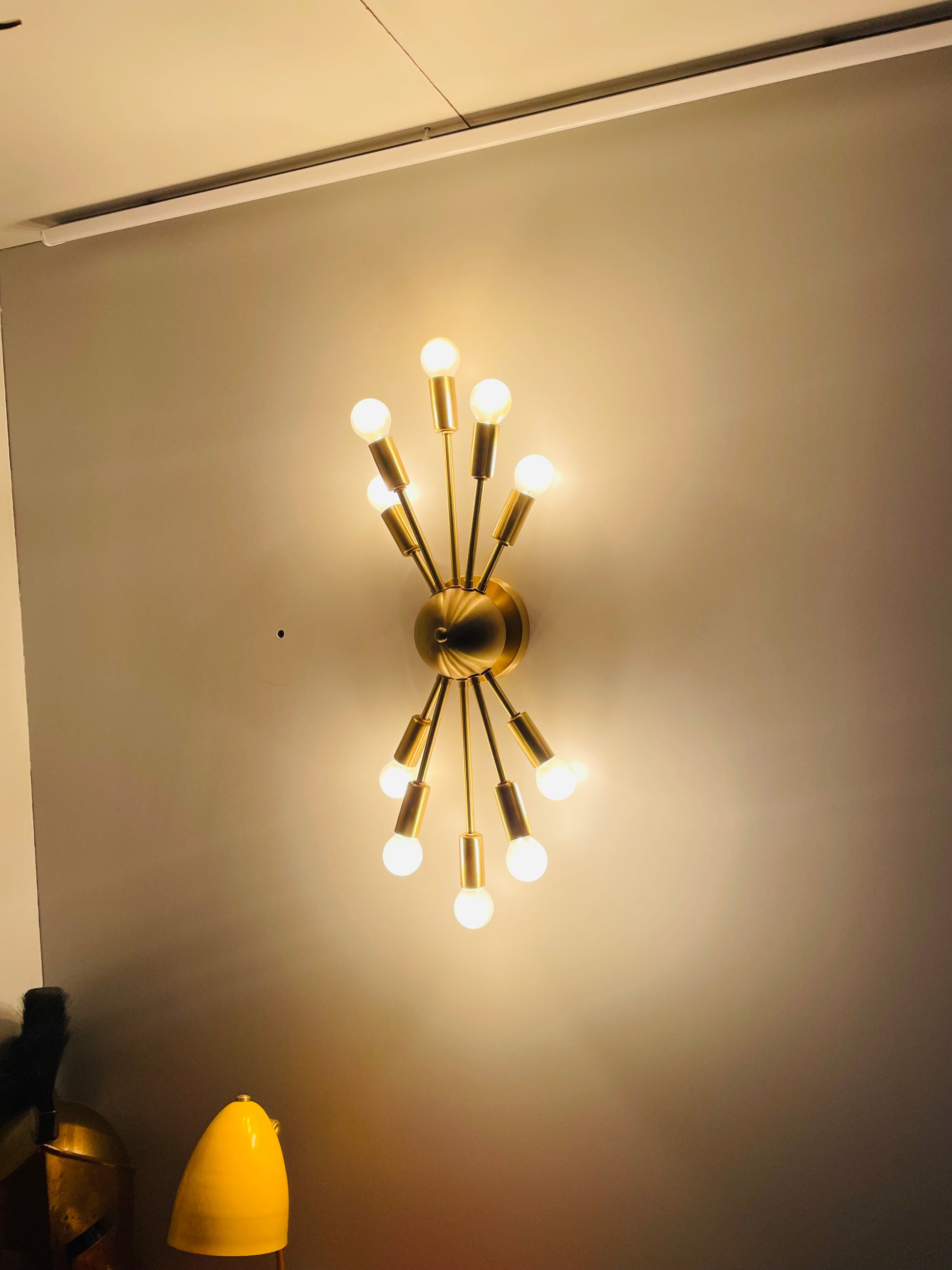 Unique Polish Brass Sputnik Light - Artistic Design