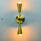 Handmade Brass Diabolo Italian Double Cone Wall Sconce - Front View