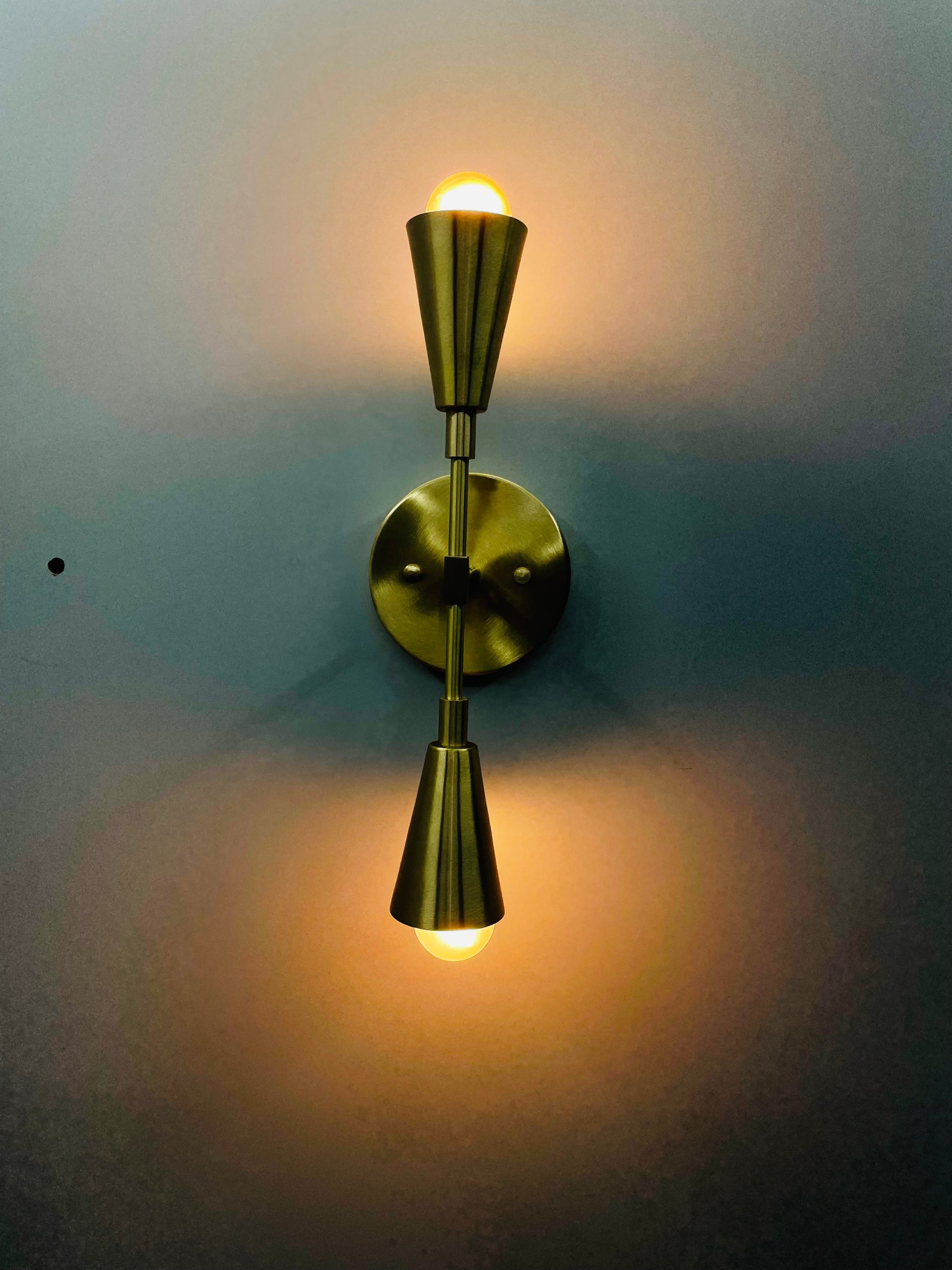 Handcrafted Italian Double Cone Wall Sconce - Artistic Detail