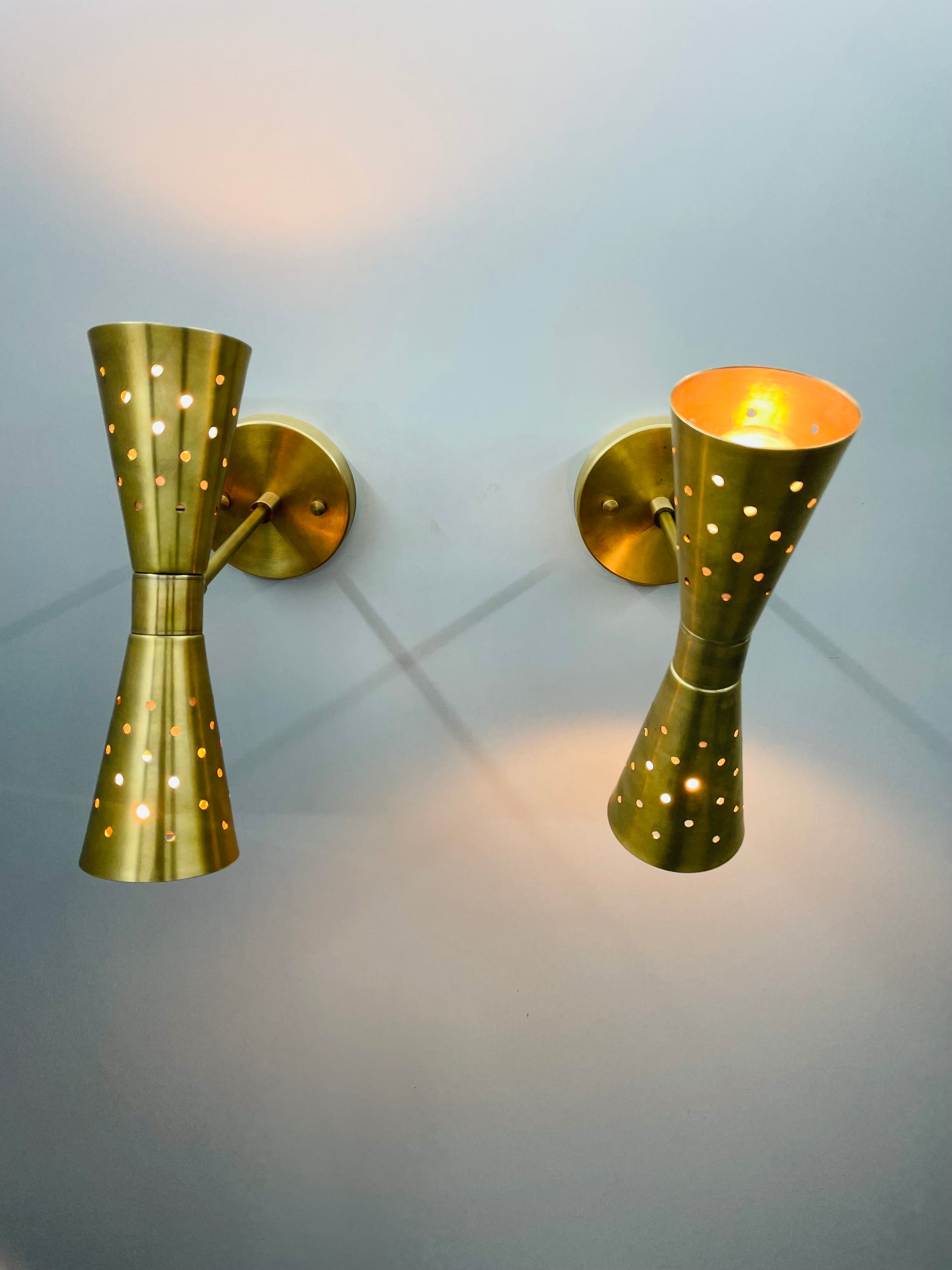 Mid-Century Modern Wall Sconces - Bow Tie Design - Side View