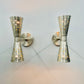 Pair of Atomic Mid-Century Modern Bow Tie Dual Cone Wall Sconce Lamps in Retro Style