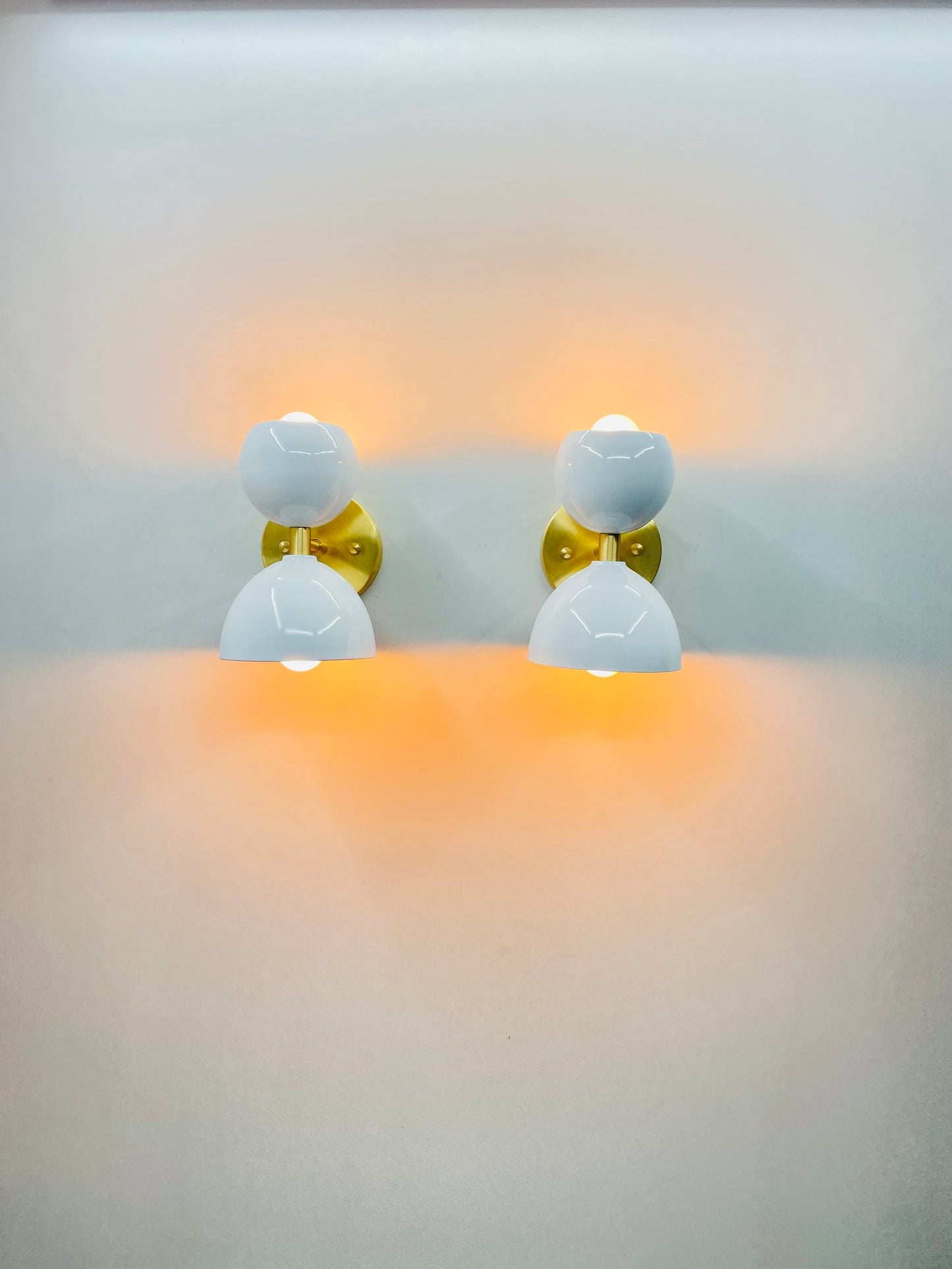 Pair of Diabolo Wall Sconces - Timeless Elegance - White Wall Lights